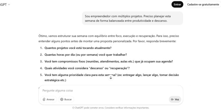 Como usar o ChatGPT de planner